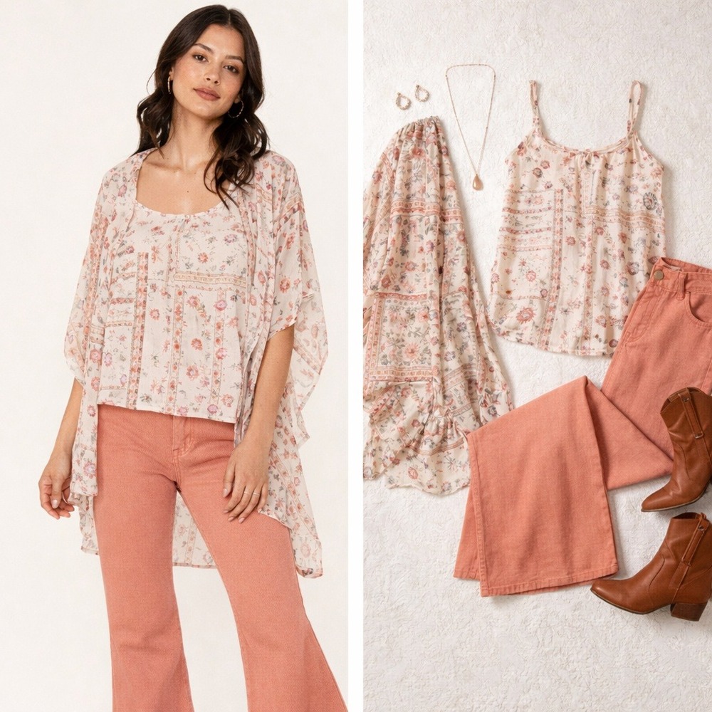 Shyanne Americana Cami & Kimono Set XS